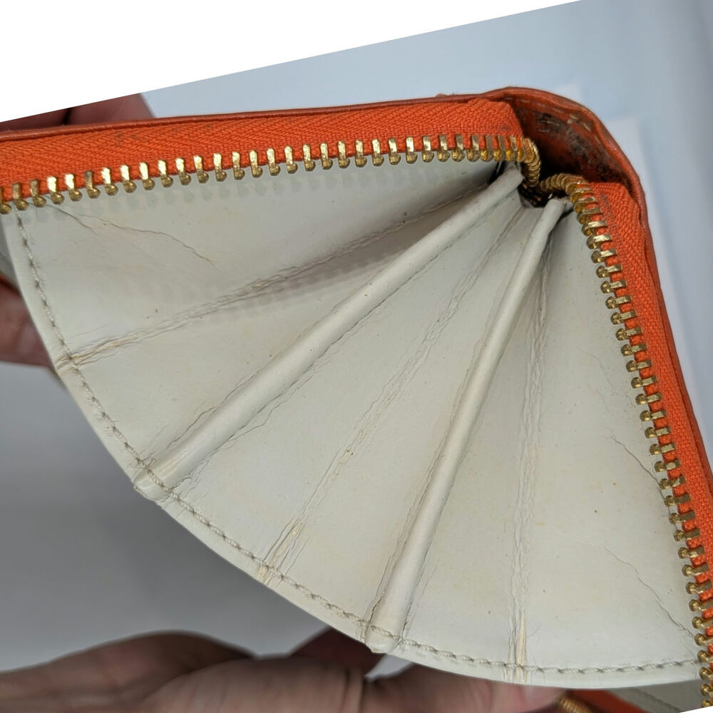 Coach Ashley Vintage Wallet Coral Orange Leather Zip Around Organizer Y2K - Picture 15 of 16